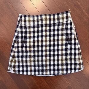 Great Condition - J. Crew 100% Wool Checkered A-Line Skirt